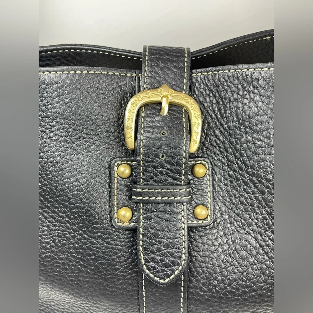 Dooney & Bourke Marchesa black pebbled leather medium gathered bag - Picture 6 of 15
